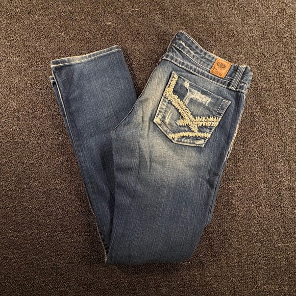 BKE Denim - BKE Madison Skinny Jeans Women 29x31.5 Medium Wash Distressed Stretch Denim Y2k